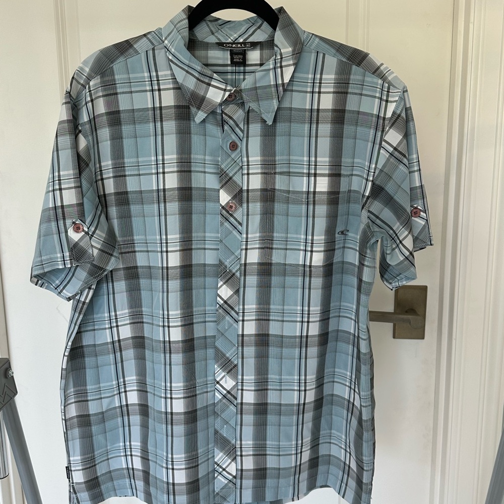 O'Neill Blue and Gray Casual Button Down Shirt